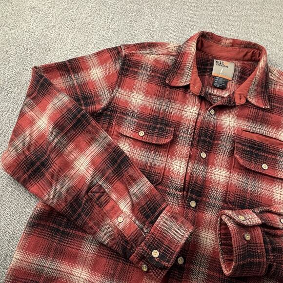 5.11 tactical Shirt Adult Large Plaid Button Up Long Sleeve Shacket Overshirt - Picture 2 of 14